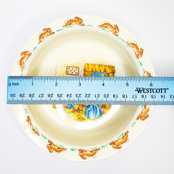 1936 Royal Doulton Bunnykins Beatrix Potter Bedtime Bowl Knitting Hug a Mug Set - Picture 10 of 13